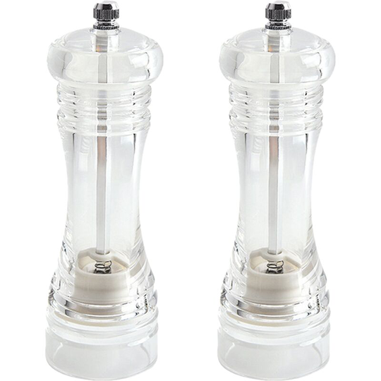 Clear Acrylic Salt and Pepper Grinder Refillable Sea Salt Pepper Grinder Kitchen Pepper Shaker 6 inch color box