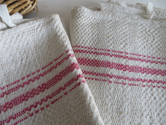 Two Antique Handwoven Linen Towels Red Stripes Mongram Gs Farmerslinen Germanlinen Vintagelinen Table Runner Antiquefabric Vintage Old