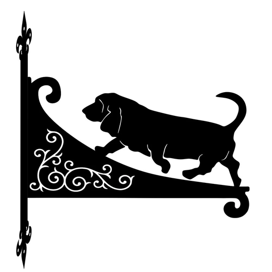 Bassett Hound Ornamental Scroll Hanging Bracket