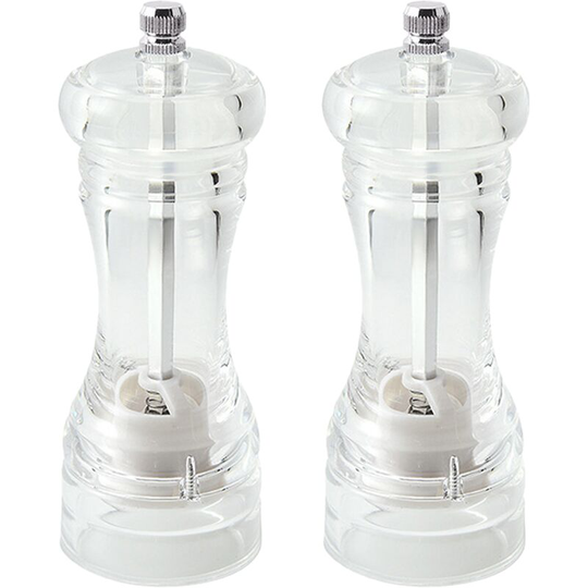 Fvbjd - Clear Acrylic Salt and Pepper Grinder Refillable Sea Salt Pepper Grinder Kitchen Pepper Shaker 5 inch color box