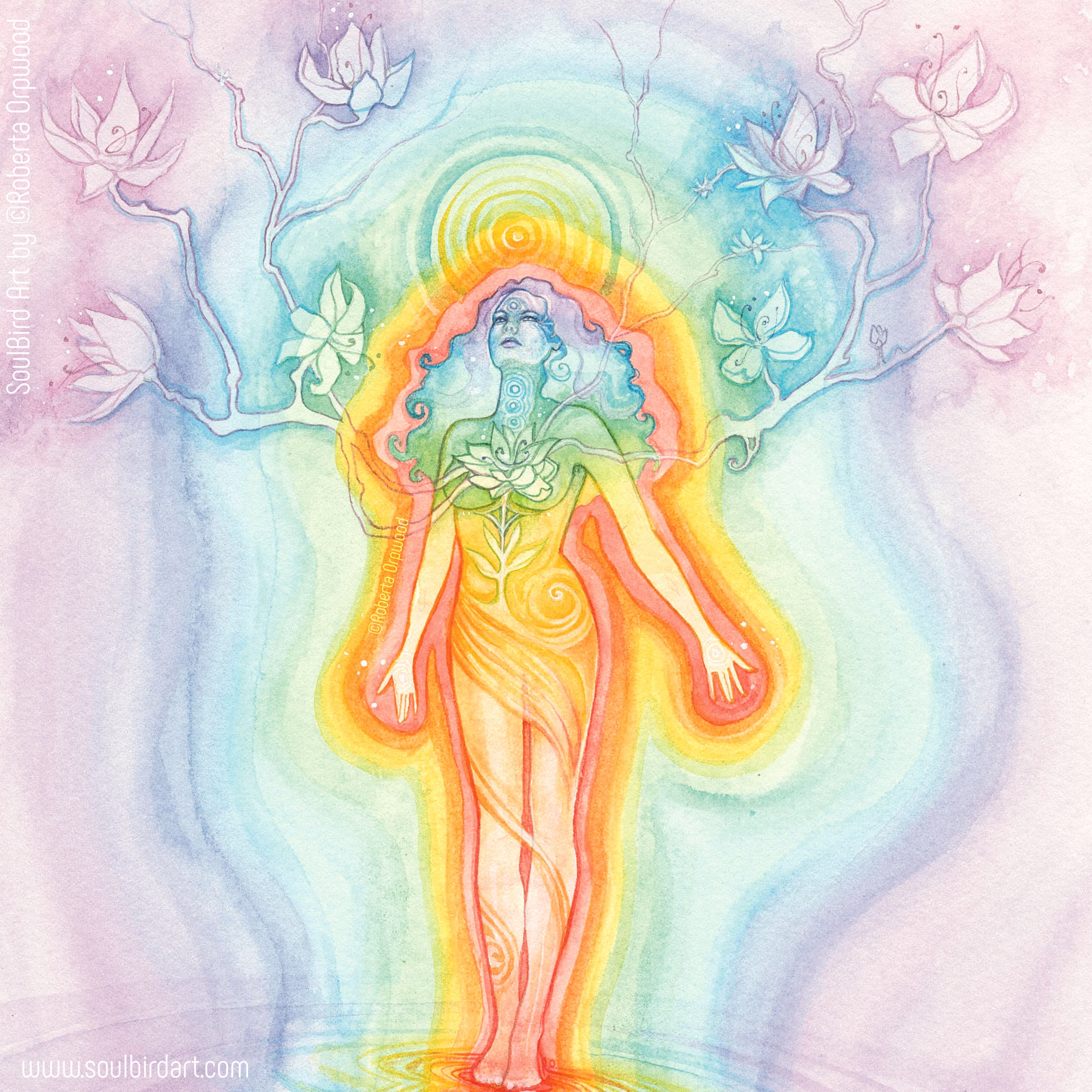 Rainbow Aura Goddess Art Print/A4