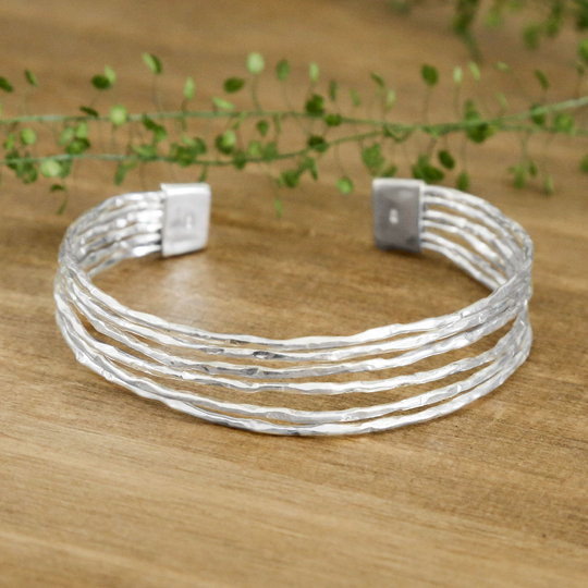 sterling Silver Organic Cuff Bangle