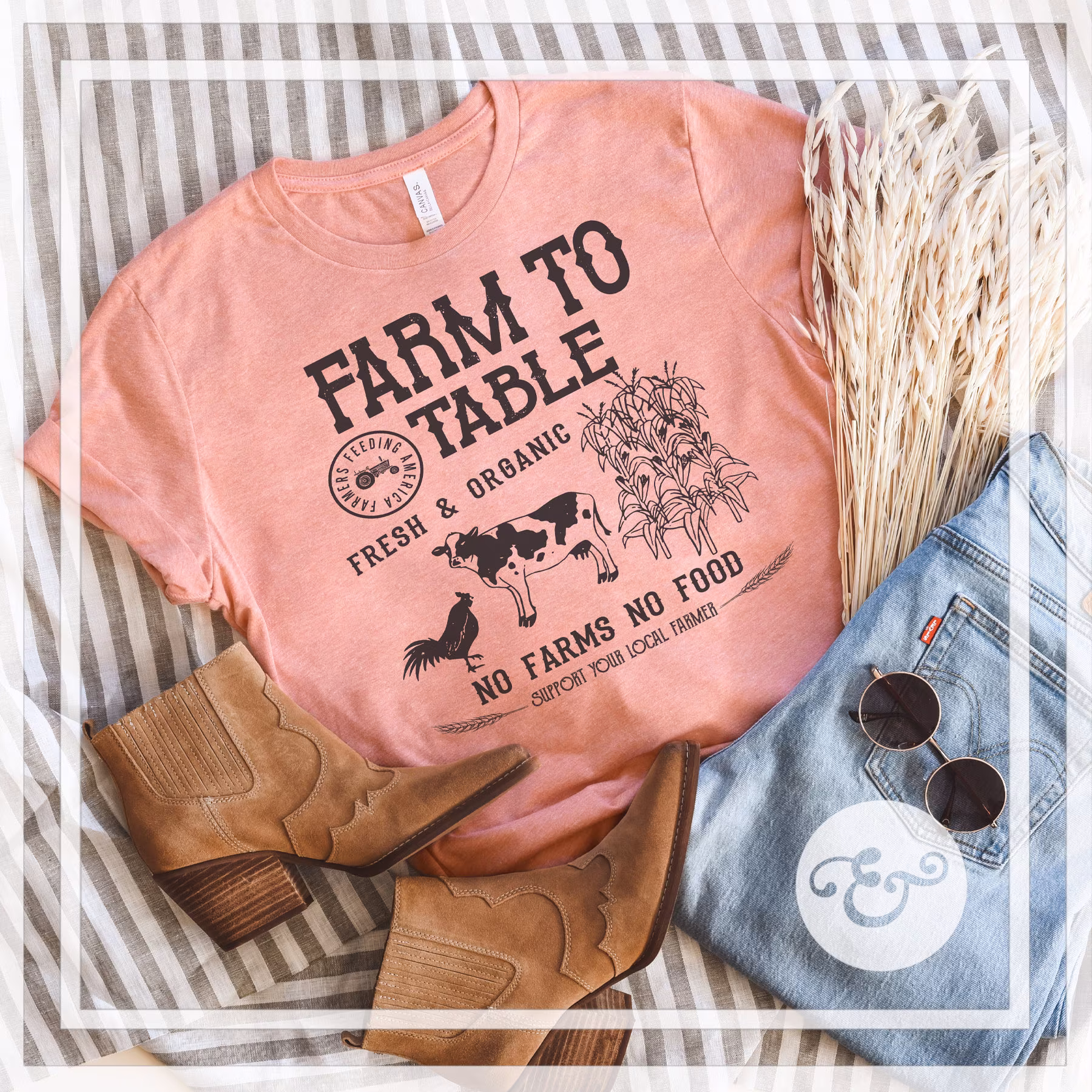 Farm To Table Fresh & Organic No Farms Food Sublimation Transfer // Ready Press