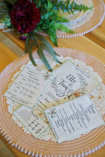 Plantable Seeded Wedding Invitation/Save The Date Rsvp Wildflower Bee Friendly Biodegradable Stationery Eco-Friendly