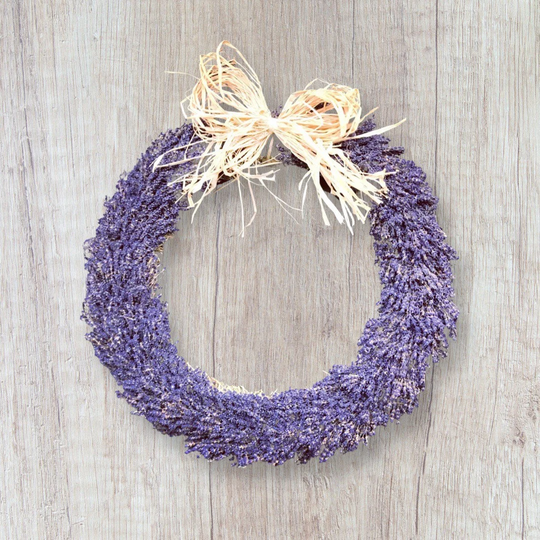 Large Dried Organic Blue Lavender Wreath, Door All Seasons Wedding Decor