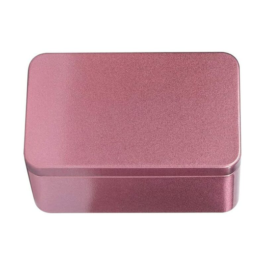 Rectangular metal storage box - 13 x 8 x 6 cm - For sweets, coffee beans, candy, tea