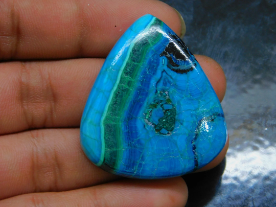 Rare Combination Of Chrysocolla Malachite Cabochon Top Quality Gemstone Hand Polish Loose Stone 100 Ct 40x36 Mm 7830