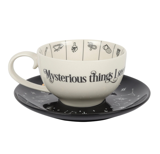 Fortune Telling Ceramic Teacup, Gift For Friend , Halloween Decor