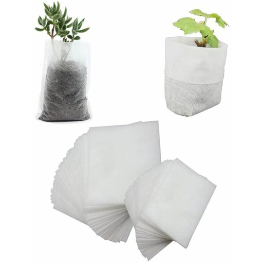 500 Pcs Non-woven Plant Bags, Biodegradable Non-woven Fabric Bags for Plants Seedlings Breeding Growth Bags for Tomatoes, Flowers, Plants and More