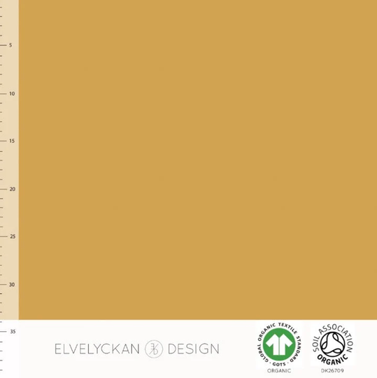 Solid Dark Gold Organic Rib, Ribbing Knit, Cuffing, Fabric, Elvelyckan Design