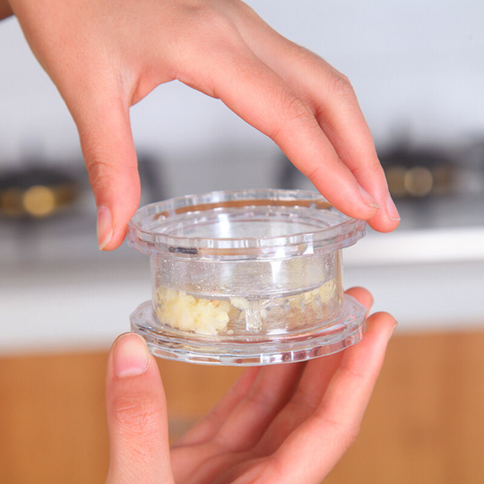 Garlic Twister 2 Pack - Ginger/Herb/Nut Chopper and Garlic Press Kitchen Grinder, Easy to Clean. (Clear)