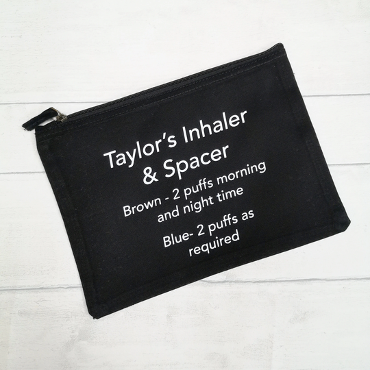 Personalised Medical Pouch Bag, Asthma Bag