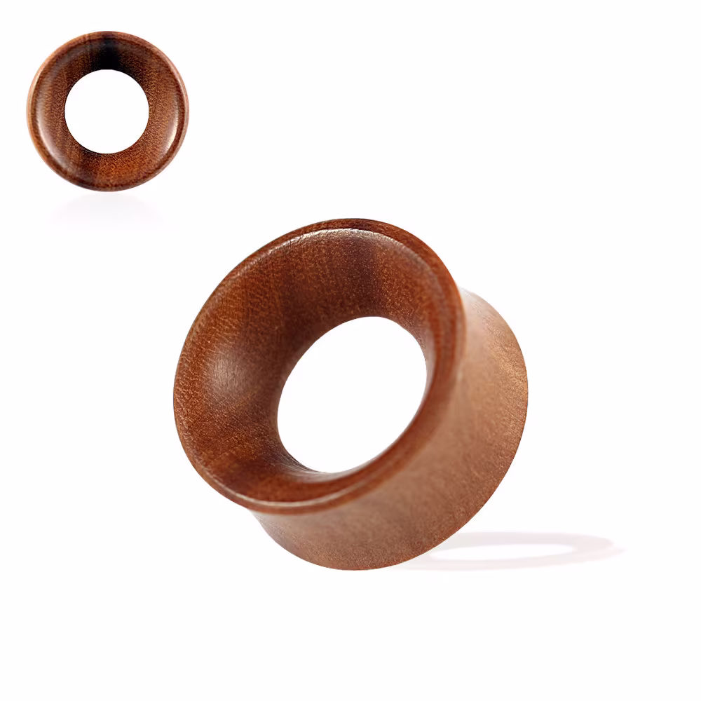 Teak Wood Tunnels- Organic Gauges-Sold By Piece- Saddle Plugs & Tunnels | 6mm - 24mm Sizes Available Price For 1 Piece