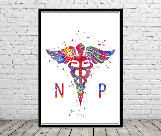 Nurse Practitioner Caduceus Nurse Practitioner, Caduceus, Watercolor Caduceus, Caduceus Print, Gift