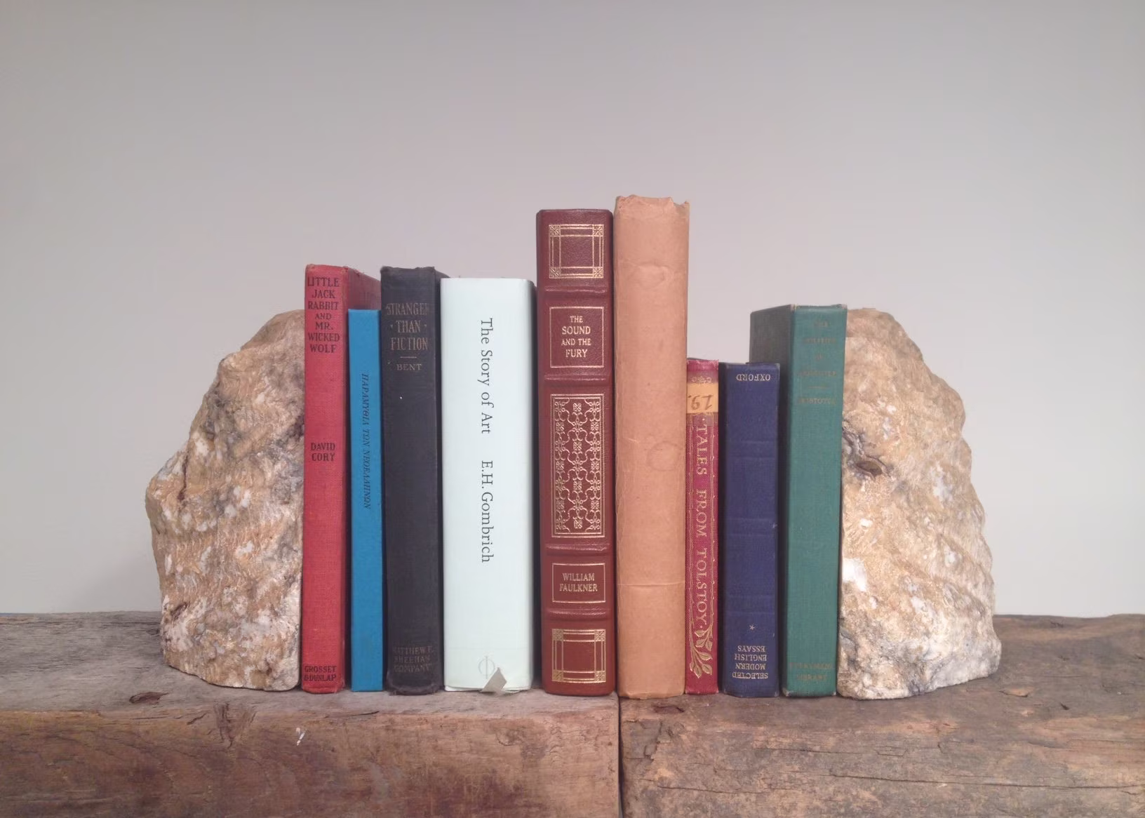Set Of Vintage Sculptural Organic Modern Marble Bookends