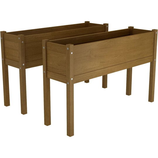 Garden Planters 2 pcs Honey Brown 110x31x70 cm Solid Pinewood vidaXL - Brown