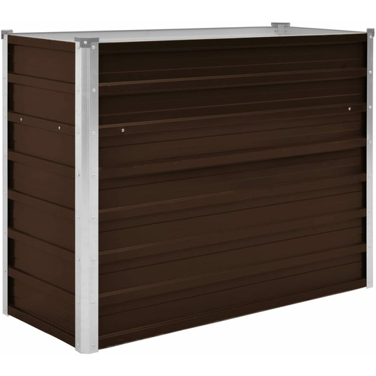 Garden Raised Bed Brown 100x40x77 cm Galvanised Steel Vidaxl Brown