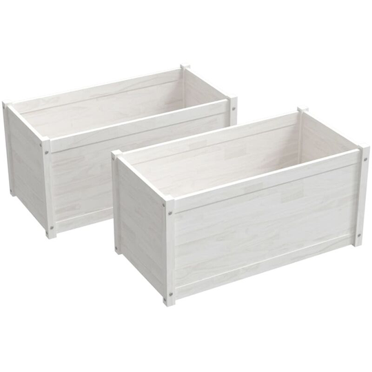 Vidaxl - Garden Planters 2 pcs White 100x50x50 cm Solid Pinewood White
