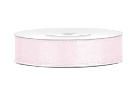 Light Pink Satin Ribbon - Powder Gift Wrap Birthday Wedding Craft 12mm Wide 25M Reel