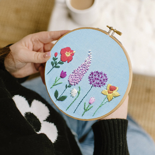 Spring Flowers Embroidery Kit