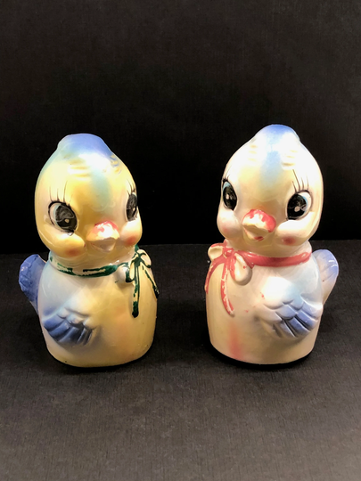Commodore Blue Birds | Of Happiness? Salt & Pepper Shakers - Noise Makers, Anthropomorphic Birdies, 1950S