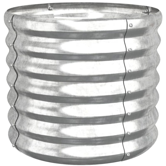 Garden Planter Powder-coated Steel 40x40x36 cm Silver Vidaxl Silver