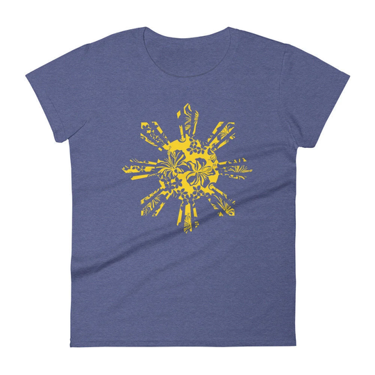 Philippines Sun Hibiscus T-Shirt | Women's Fit Pacific Islander, Filipino Sun, Filipina Shirt, Shirt, Polynesian Root, Pinay Pride