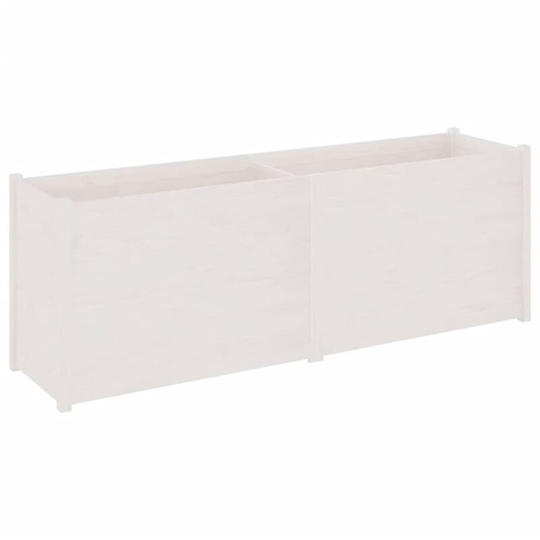 Garden Planter White 200x50x70 cm Solid Pinewood Vidaxl White
