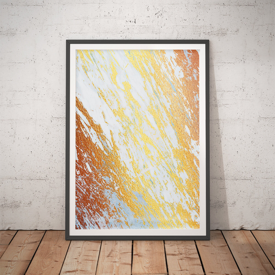 Marble Print No.16 - Gallery Wall/Powder Room Decor Modern Bathroom Rose Gold Contemporary Art Kintsugi