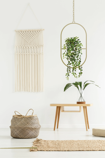 Gold Hanging Planter, Decor, Metal Home Living Room House Warming Gift, Boho Plant Holder