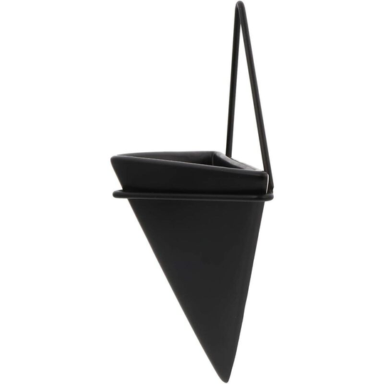 Briday - Triangle Wall Planter Hanging Planter Vase Geometric Planter Wall Decor Air Plant Container for Home Office Decoration (Size s Black)