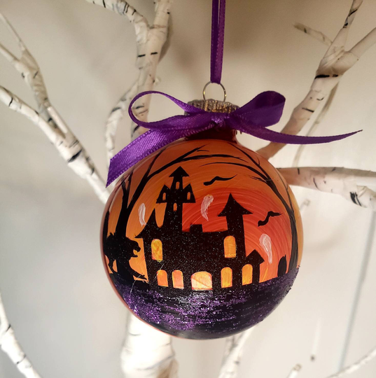Halloween, Ornaments, Seasonal Tree Decor, Artisian Made, Glass Ornament