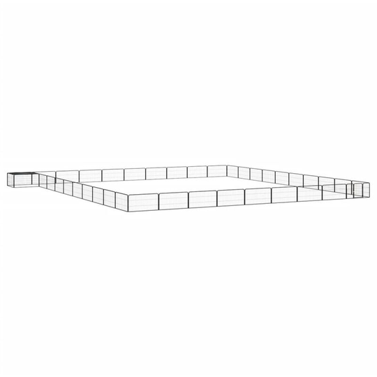 40-Panel Dog Playpen Black 100x50 cm Powder-coated Steel Vidaxl Black