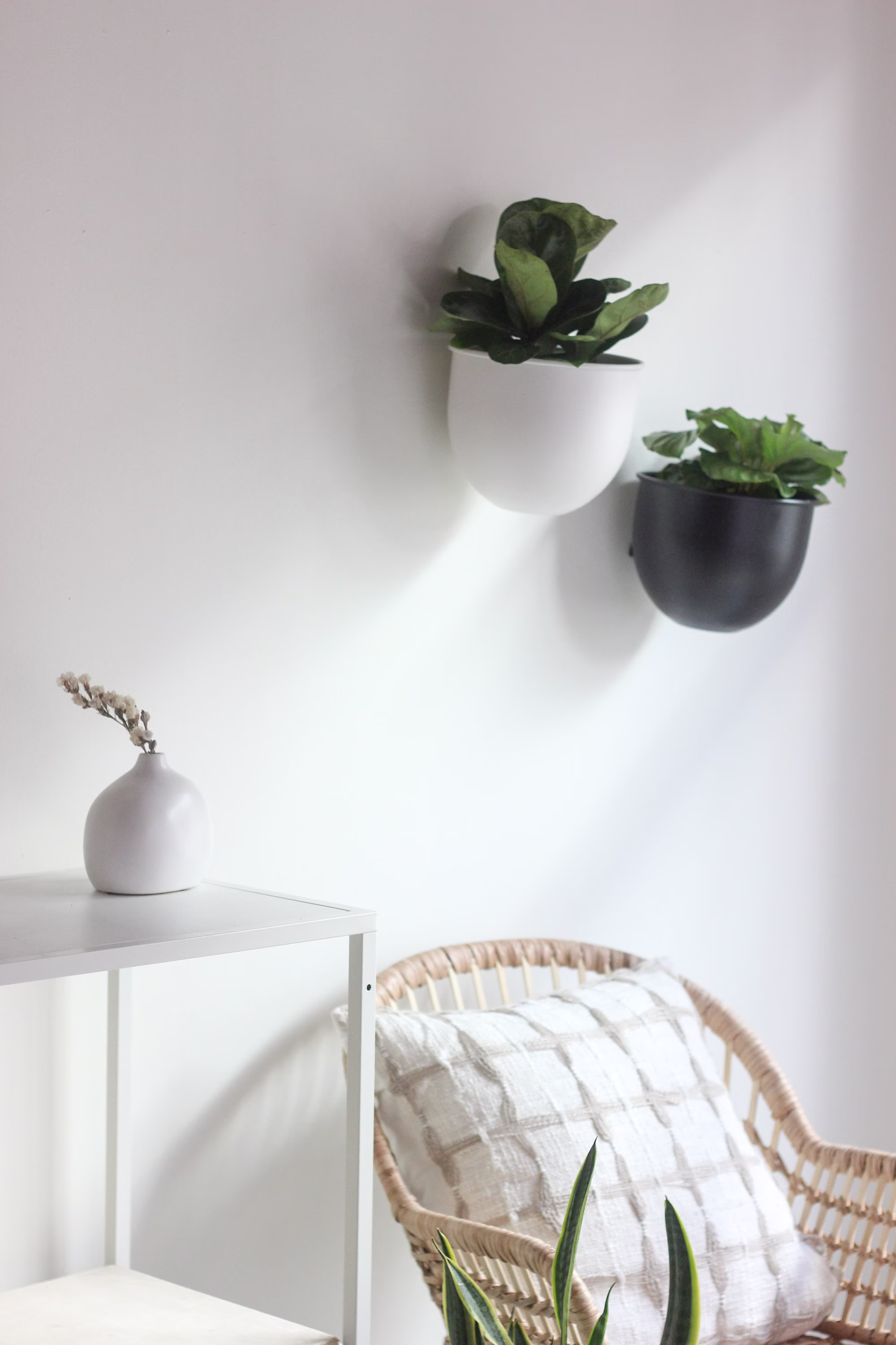 Small Round Minimalist Metal Wall Planter Pot