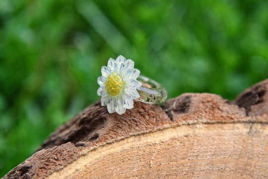 Daisy Ring - Flower Summer Cool Fun Statement Floral Resin Cute