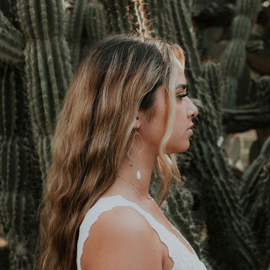 Organic Hoop & Biwa Pearl Earrings, Statement Bridal Wedding Earrings