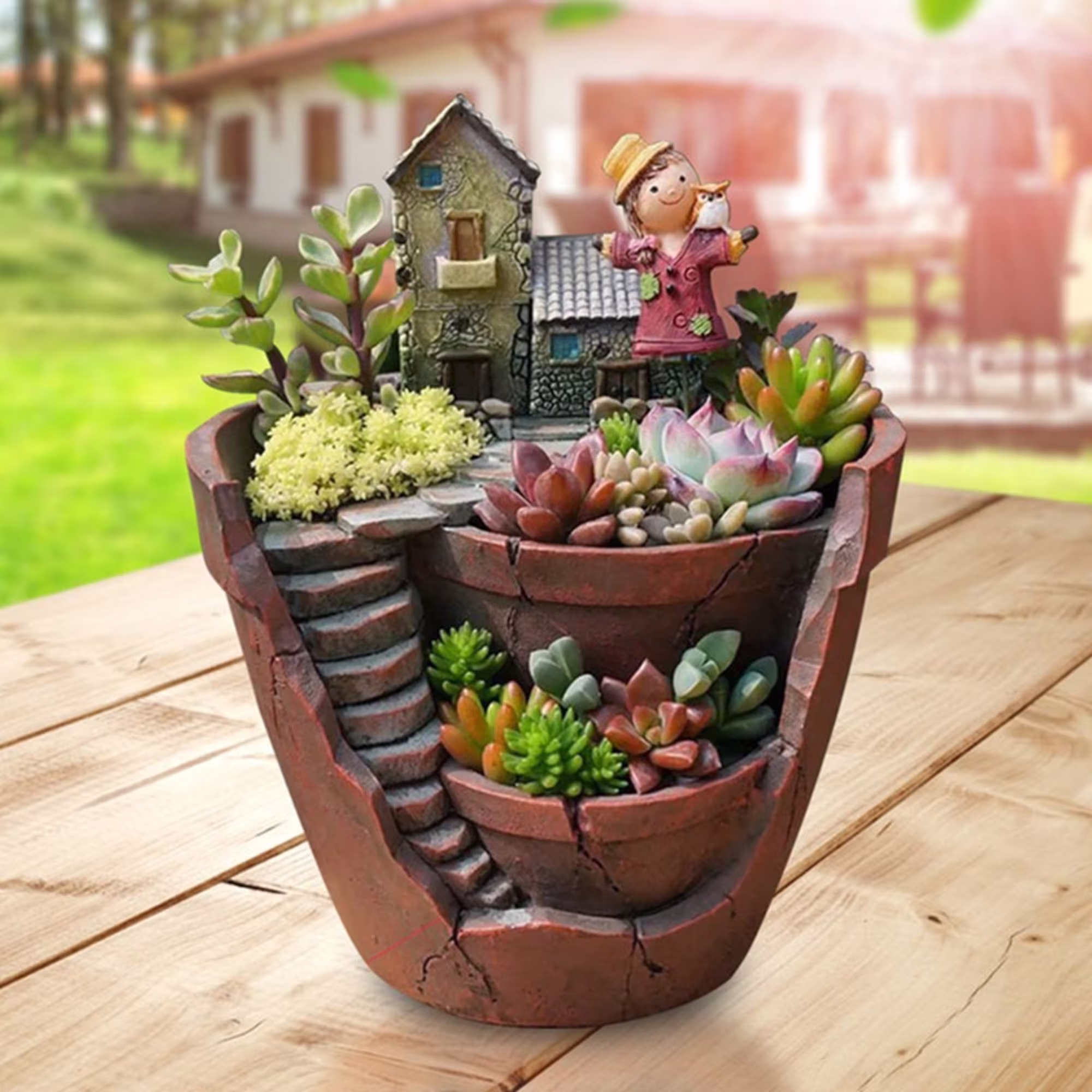 Ornament Plant Pots, Fairy Garden Planter, Creative Kawaii Mini Succulent Pot, Cute Desk Accessories, Retro Farmhouse Flower Pot