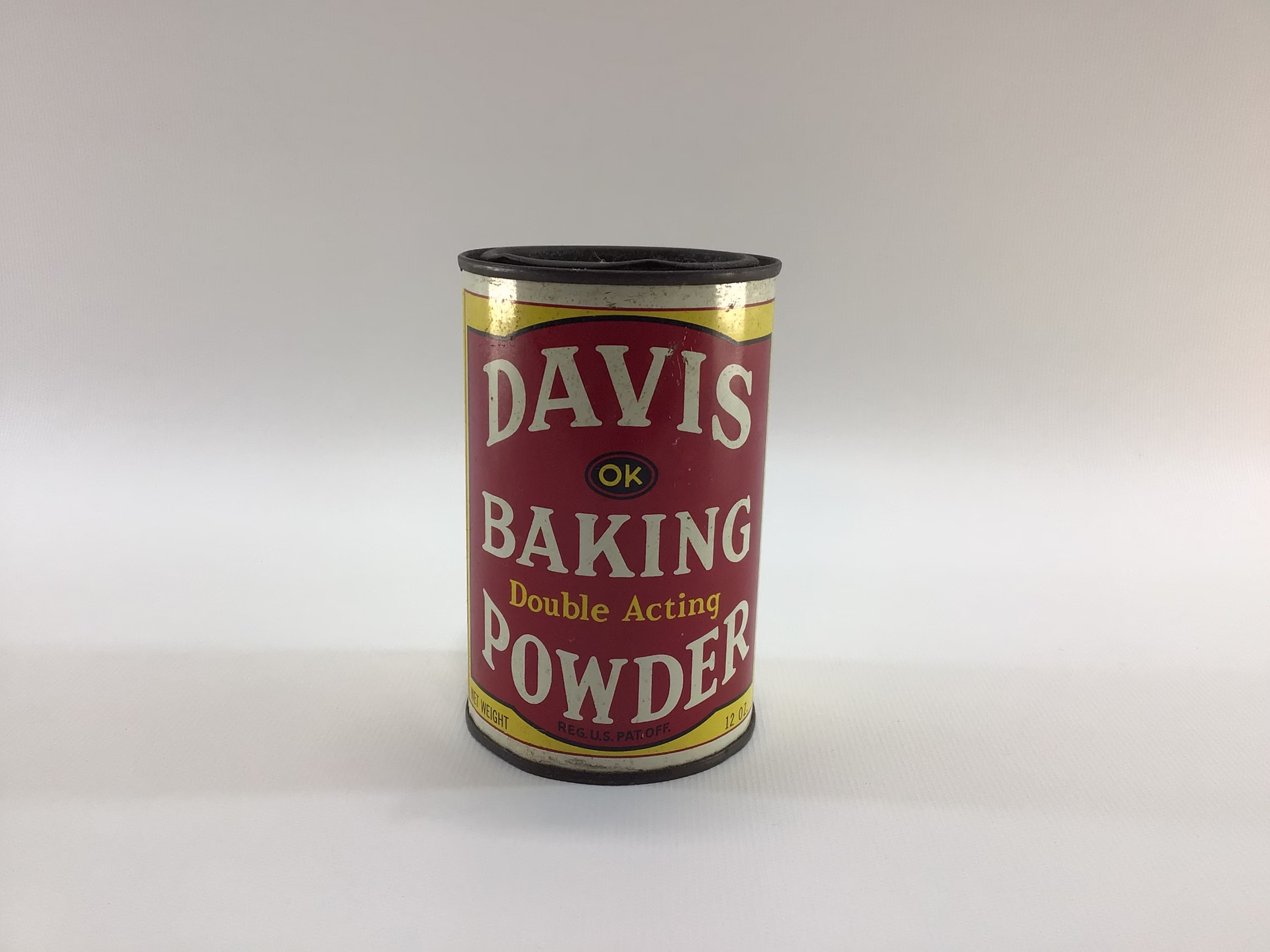 Davis Baking Powder 12 Oz. Tin Vintage Advertising Kitchen Collectibles