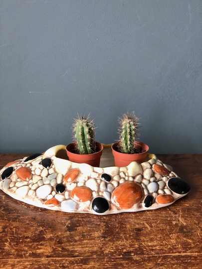 Vintage Sylvac Shallow Pebble Planter Succulent Cactus