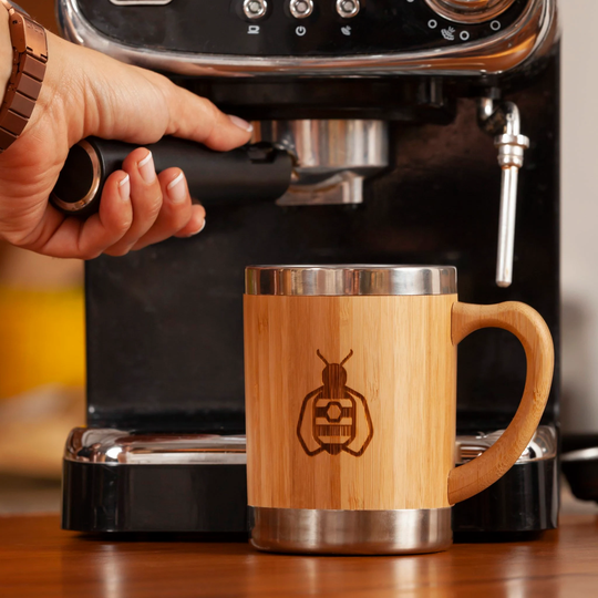 Organic Bamboo Wooden Mug - Coffee & Tea Cup Eco Friendly Gift For Coworkers Zero Waste Sustainable Planet