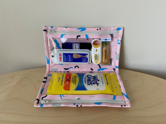 Anagram Shapes First Aid Organizer With Two Clear Zipper Pouches, Baby Shower Gift For New Parents, Fold Over Makeup Bag