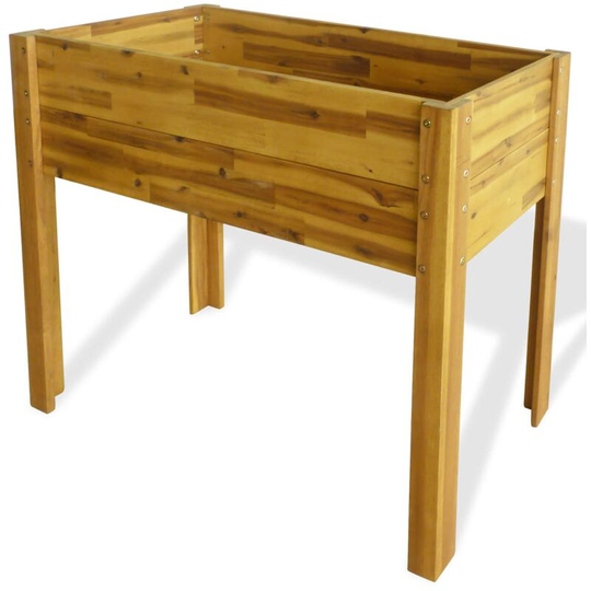 Devenirriche - Raised Garden Raised Bed Solid Acacia Wood - Brown