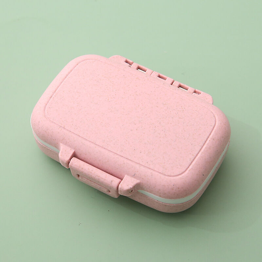 3 Removable Compartments Pill Box, Portable Day Travel Pill Organizer cherry powder - Muff