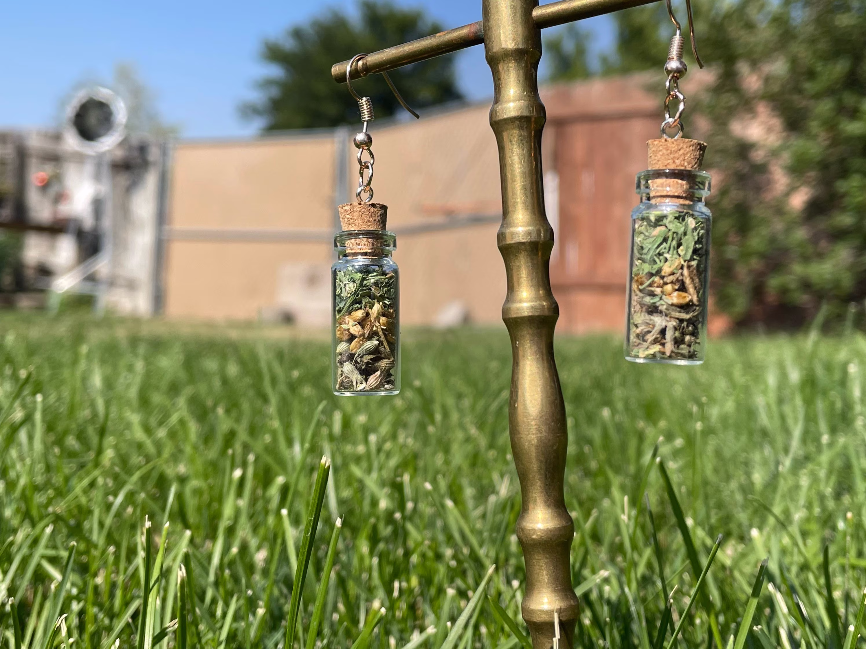 Handmade Herbal Manifestation Earrings/Herbalism Baby Witch Jewelry
