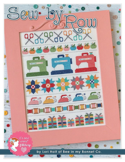 Lori Holt Sew By Row Cross Stitch Pattern - Of Bee in My Bonnet