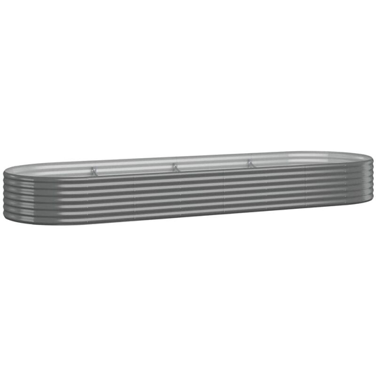 Vidaxl - Garden Planter Powder-coated Steel 322x100x36 cm Grey Grey