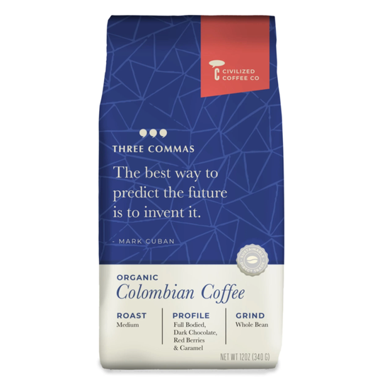 Organic Colombian Whole Bean Coffee From Three Commas 12 Ounces