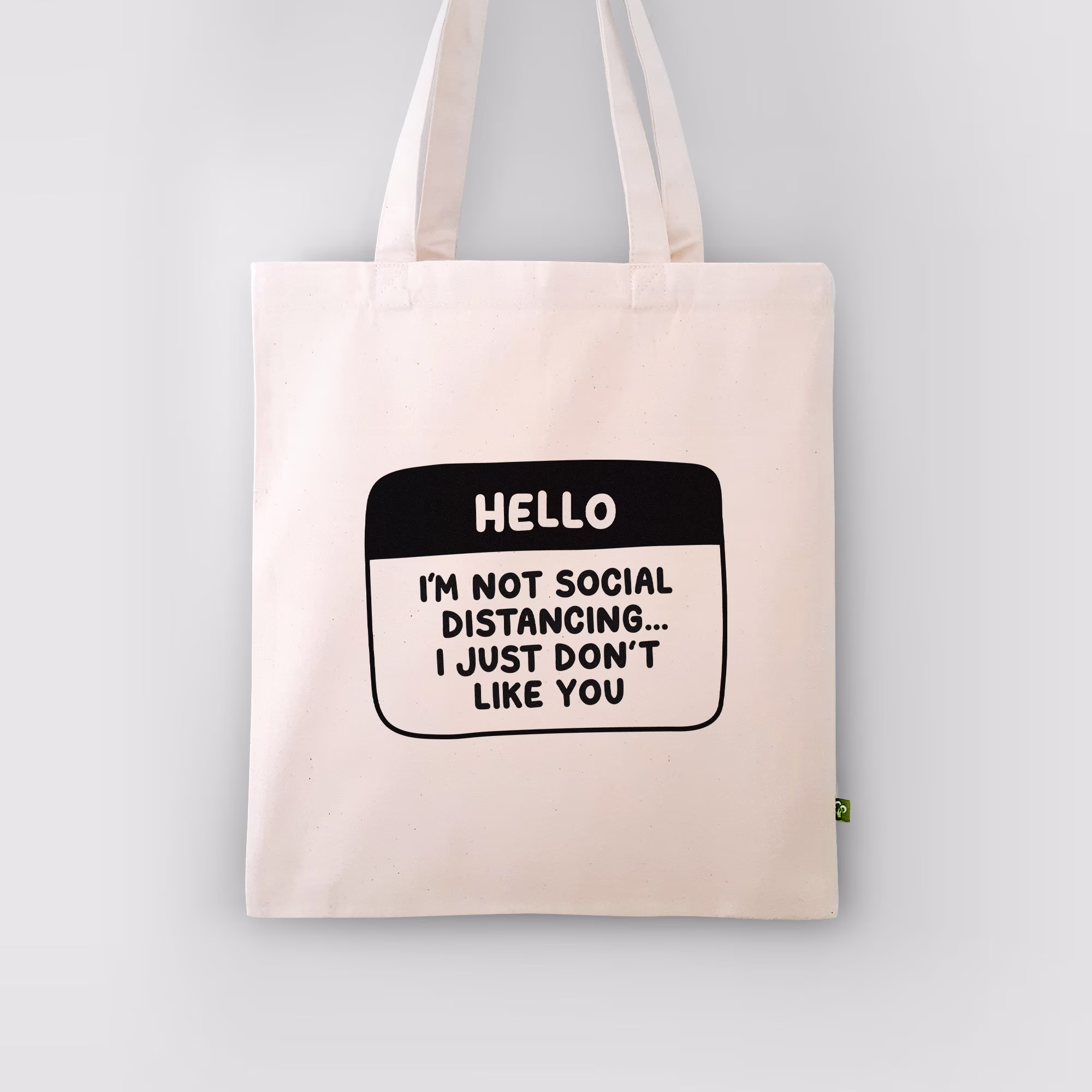 Funny Social Distancing Organic Cotton Tote Bag