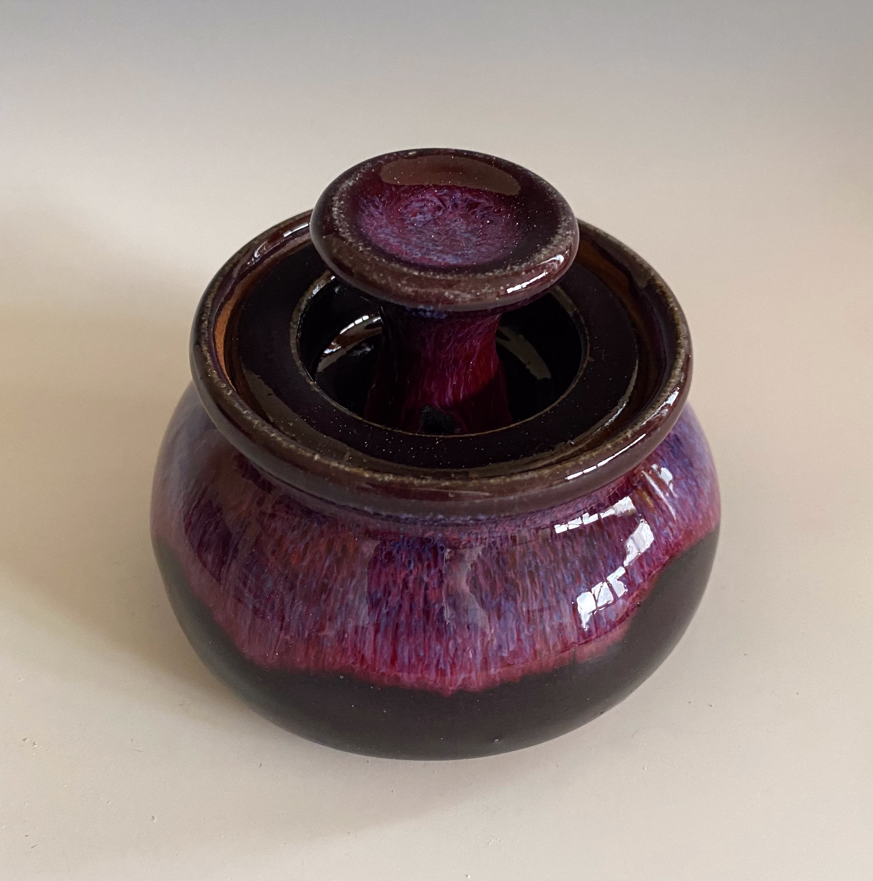 Handmade Salt Cellar; Pottery Pig; Container