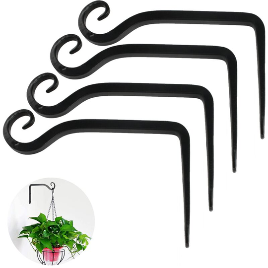 4pcs Plant holder flower hanging holder iron wall hook flower hanging wall holder hook for hanging planters birdhouses lantern wind chimes wall